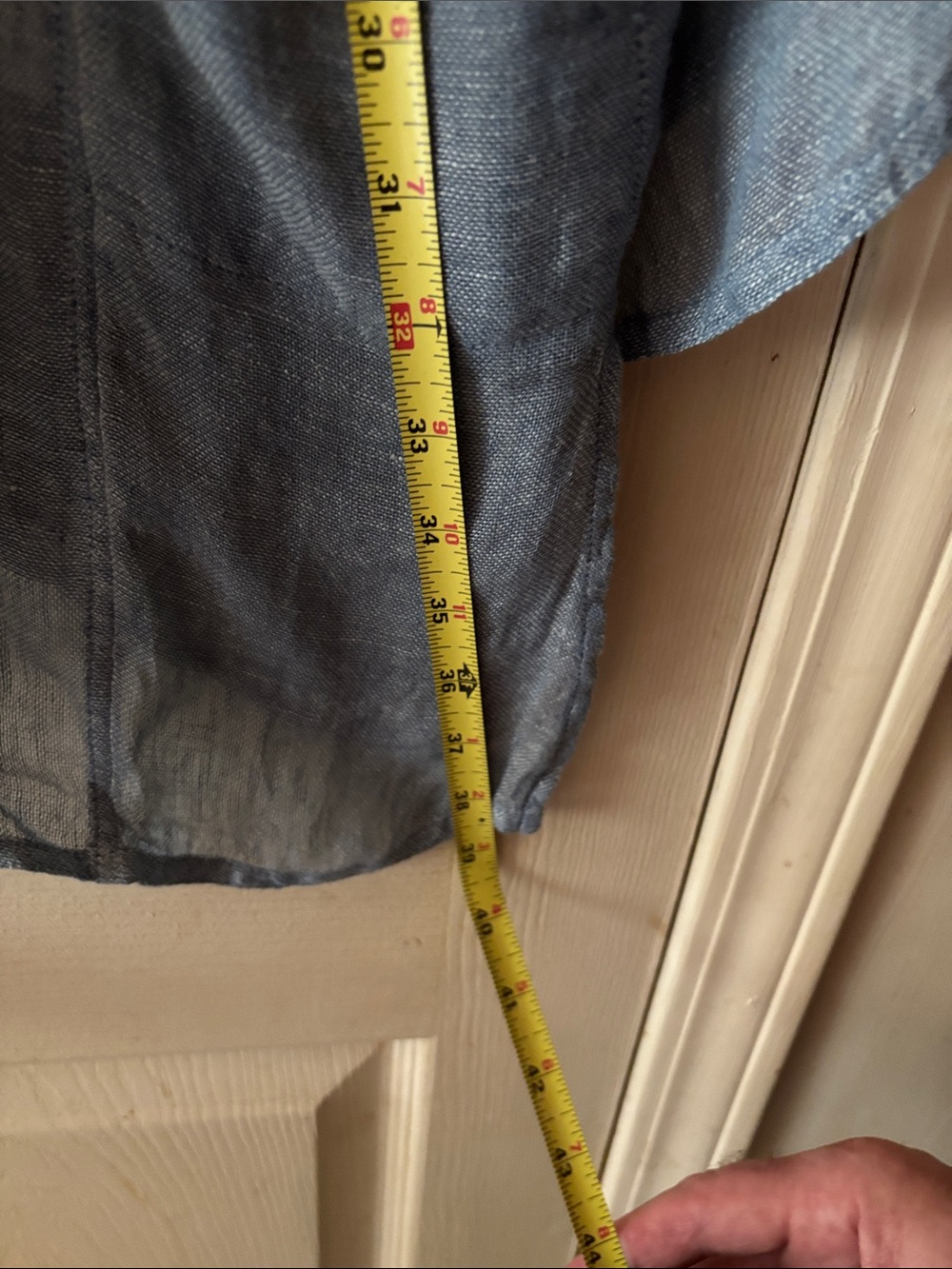 Eileen Fisher Soft Chambray Blue Button-Front Tunic 100% linen - Picture 7 of 7